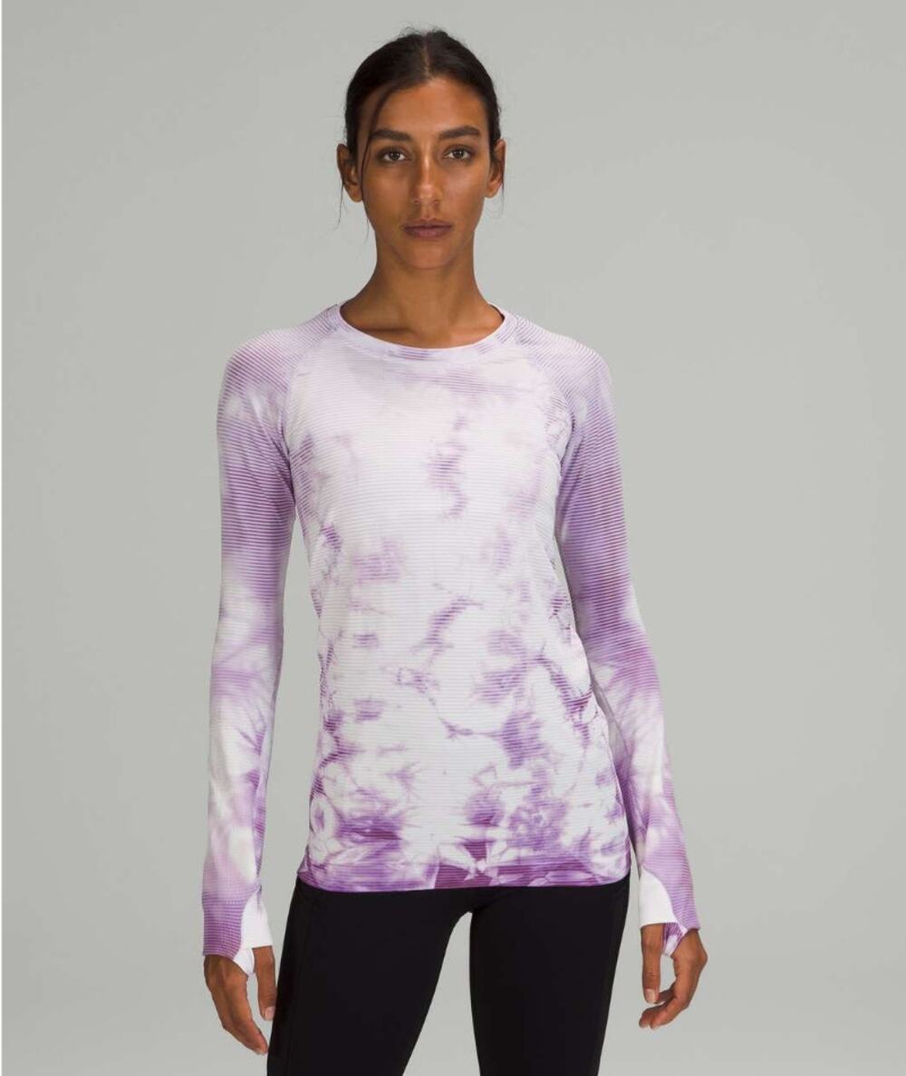 Lululemon Swiftly Tech Long Sleeve Shirt 2.0 Shibori Stripe Wisteria Women's 6